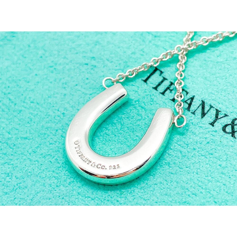 Tiffany & Co. Lucky Horseshoe Pendant Necklace Sterling Silver 15.5” - Picture 4 of 12